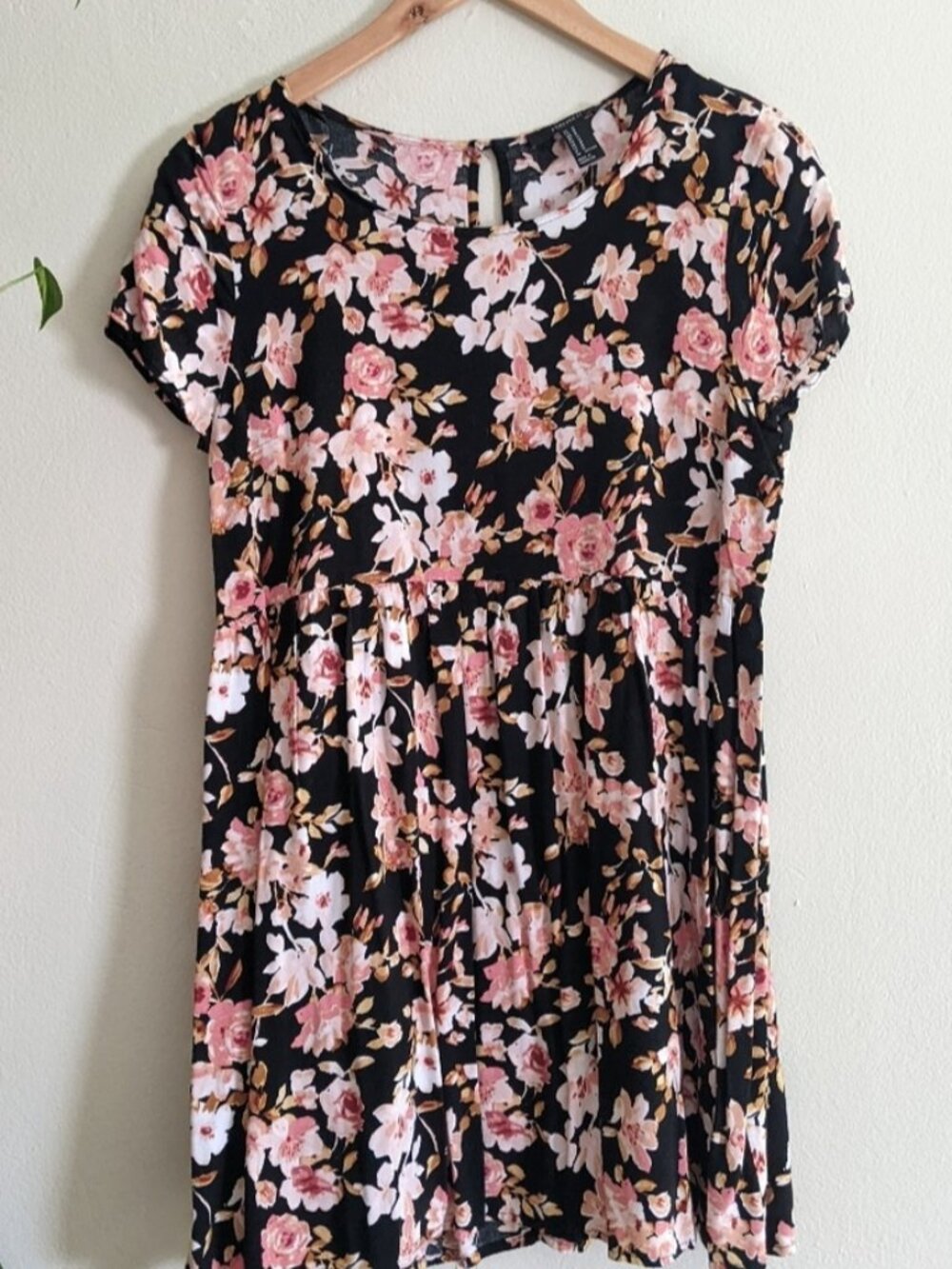 Floral Short Sleeve Swing Dress